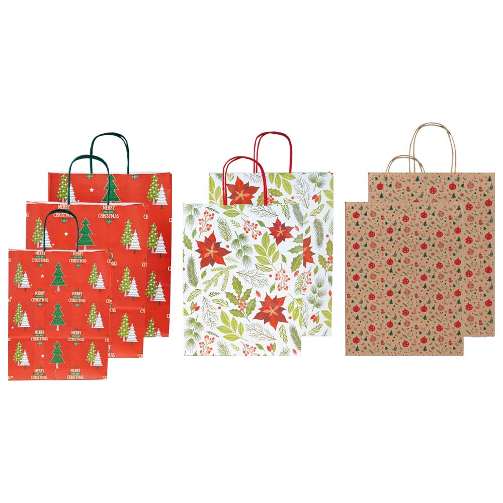 Geschenk-Tragetaschen mit Papierkordel Weihnachten
