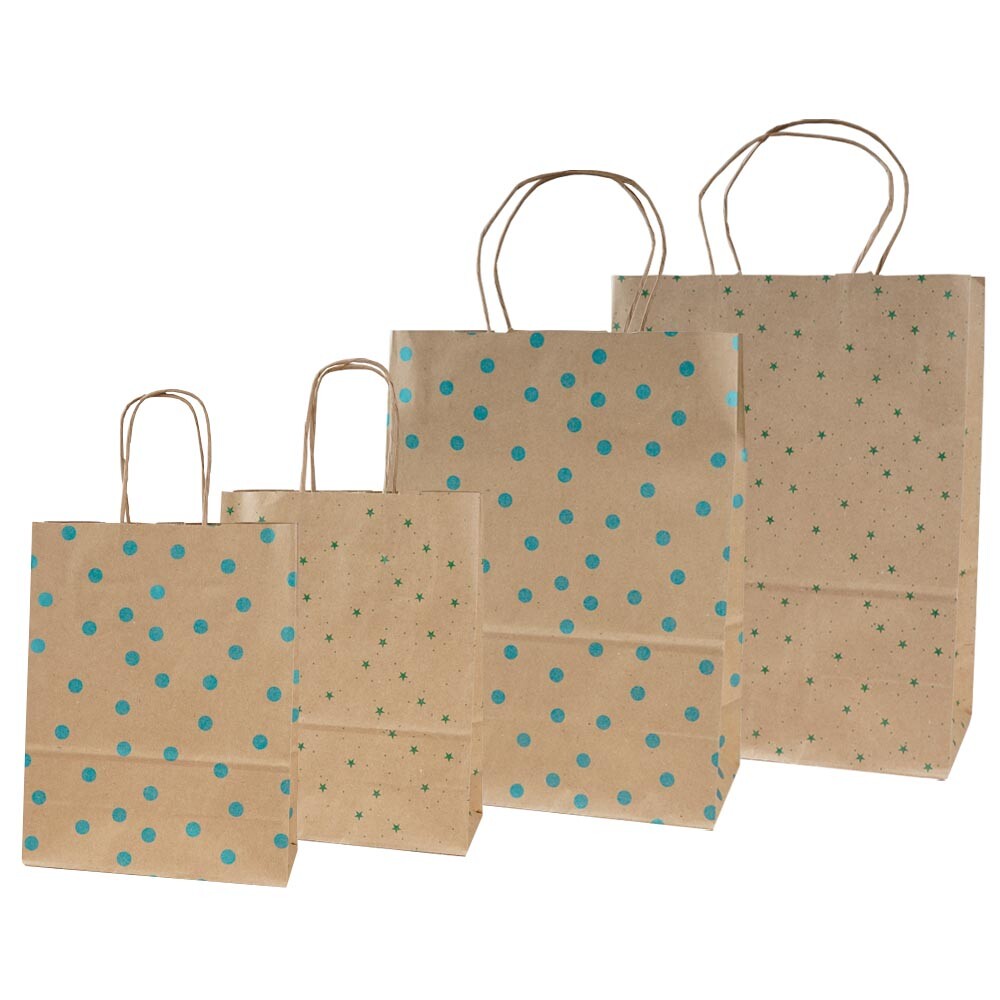 Geschenk-Tragetaschen braun Neutralmotive Kraftpapier
