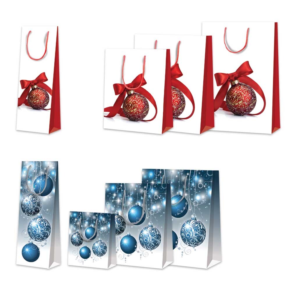 Geschenk-Tragetaschen glänzend Weihnachten