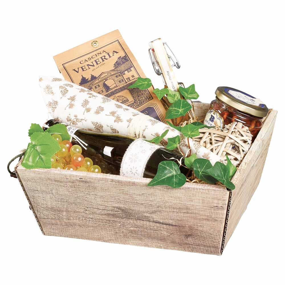 Geschenkkörbe und Präsentsteigen - Holzoptik Wood