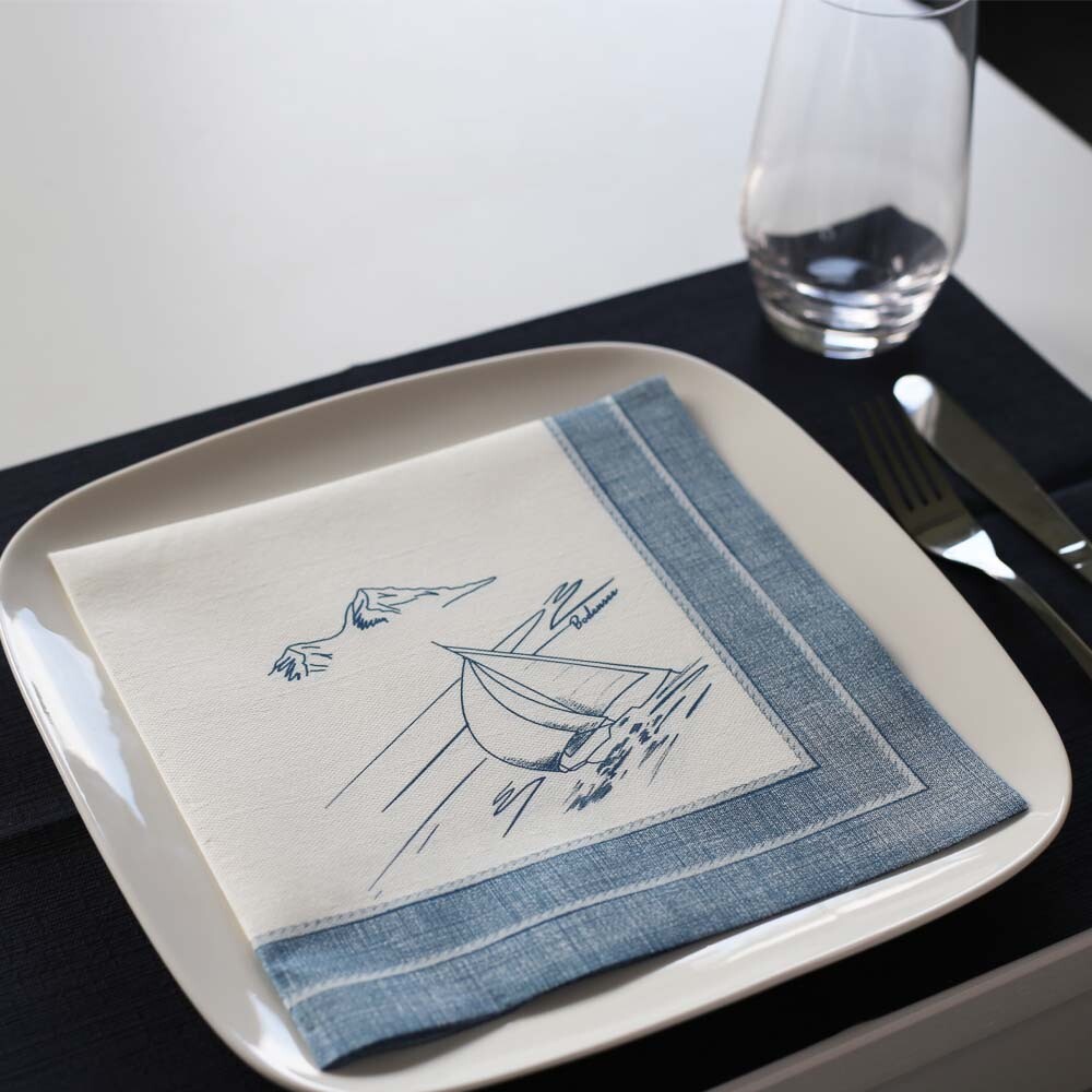 Zelltuch Servietten 40 x 40 cm Bodensee geniessen