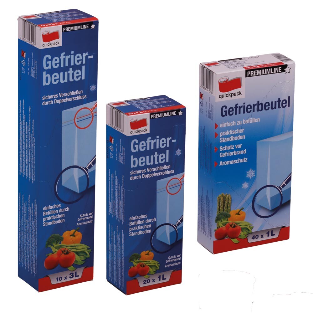 Gefrierbeutel mit Standboden tranparent