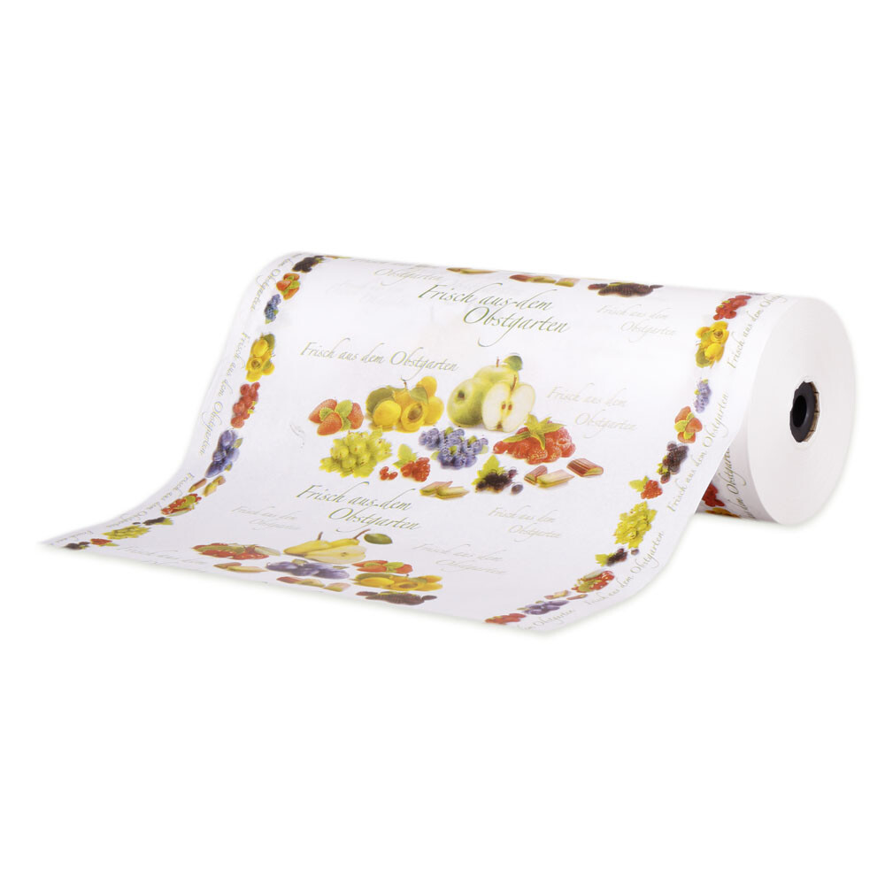 Kucheneinschlagpapier mit Früchte Motiv 50 cm breit