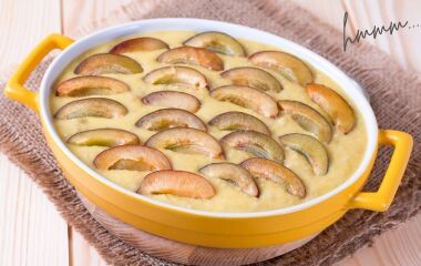 Quarkauflauf mit Zwetschgen